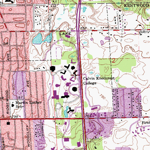 Topographic Map of Beets Hall, MI
