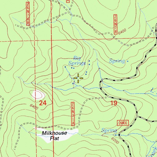 Topographic Map of Big Springs, CA