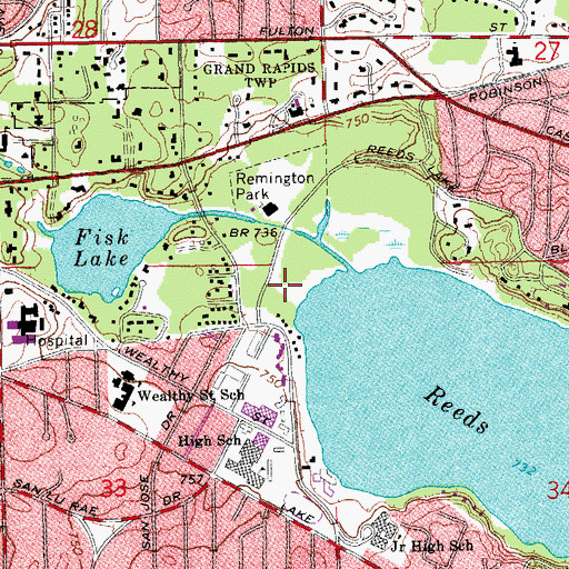 Topographic Map of Waterfront Park, MI
