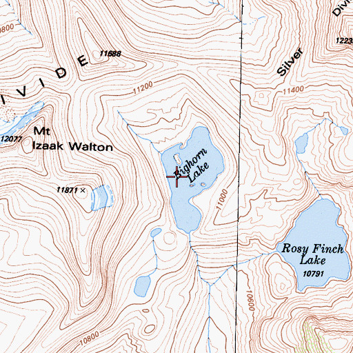 Topographic Map of Bighorn Lake, CA