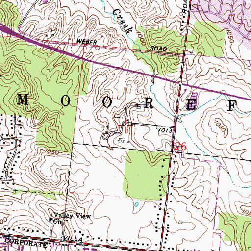 Topographic Map of Bluebird Hills Farm, OH