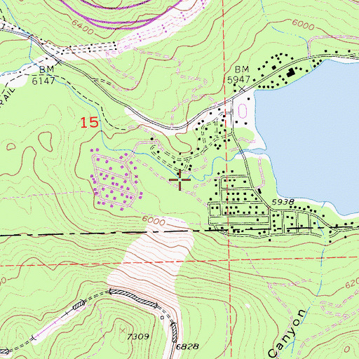Topographic Map of Billy Mack Canyon, CA