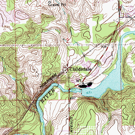 Topographic Map of Childsdale Station (historical), MI