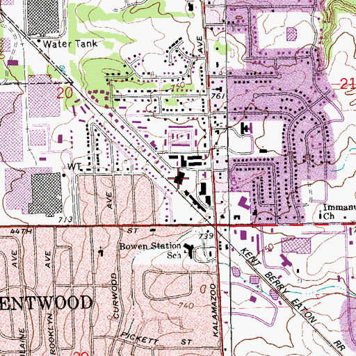Topographic Map of Town and Country Shopping Center, MI