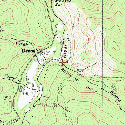 Topographic Map of Birdie M Gulch, CA
