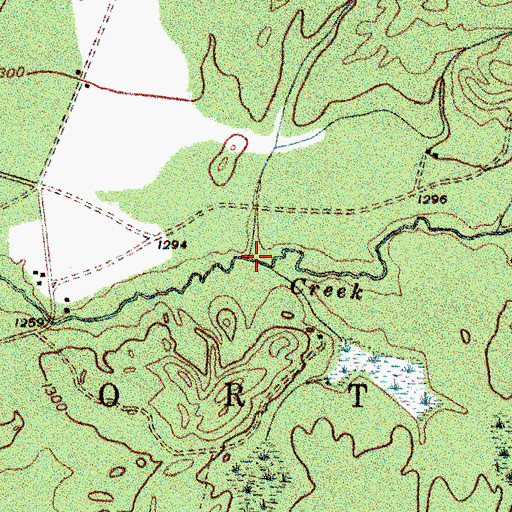 Topographic Map of Muskrat Creek, NY