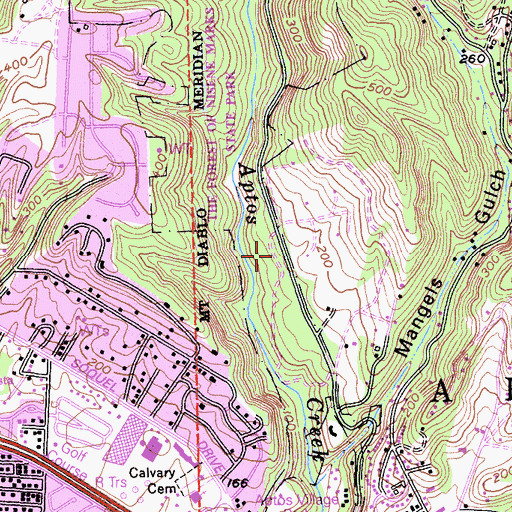 Topographic Map of The Forest of Nisene Marks State Park, CA
