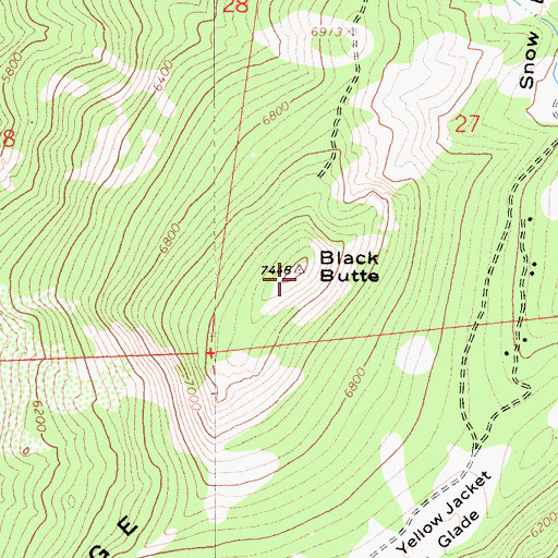 Topographic Map of Black Butte, CA