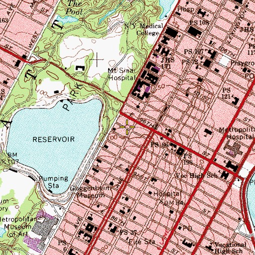 Topographic Map of Diller-Quaile School of Music, NY