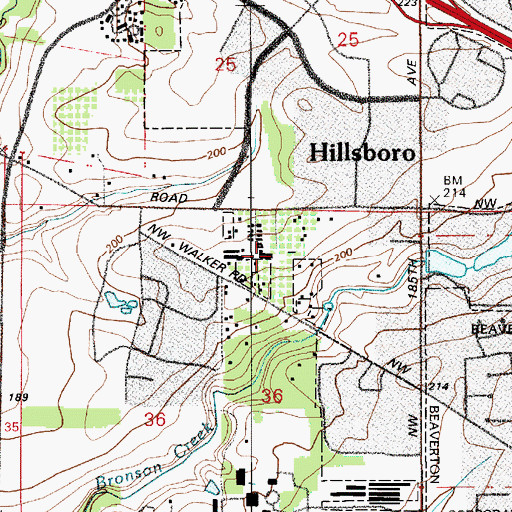 Topographic Map of Magnolia Park, OR