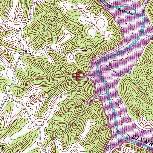 Topographic Map of Taylorsville Lake, KY