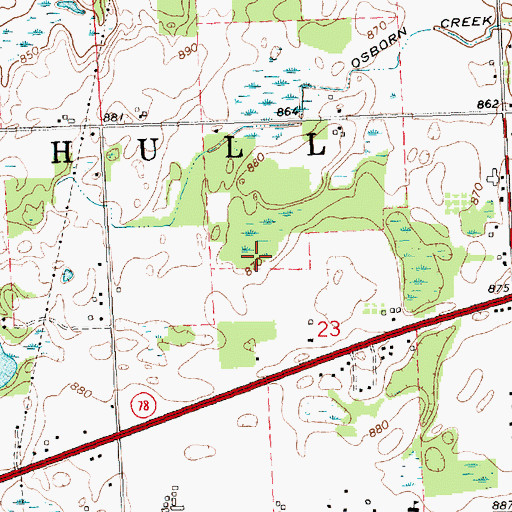 Topographic Map of Woodbury Rest Area, MI