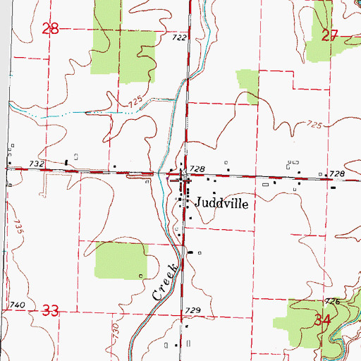 Topographic Map of Judd's Corners Historical Marker, MI