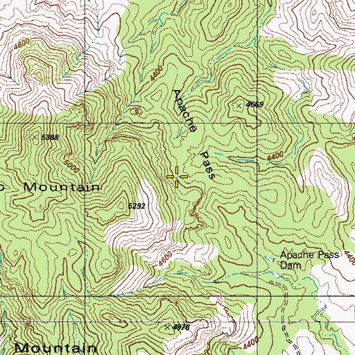 Topographic Map of Apache Pass, AZ