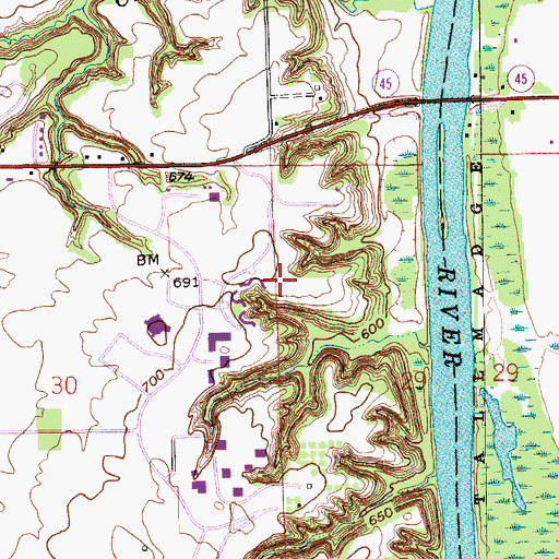 Topographic Map of Arthur C Hills Living Center, MI