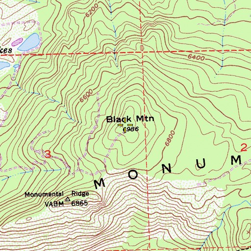 Topographic Map of Black Mountain, CA
