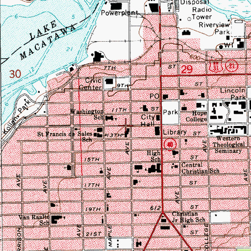 Topographic Map of Third Reformed Church Historical Marker, MI