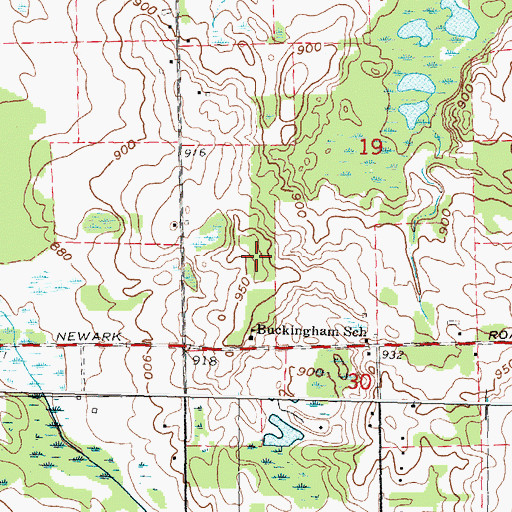 Topographic Map of Five Lakes Rest Area, MI