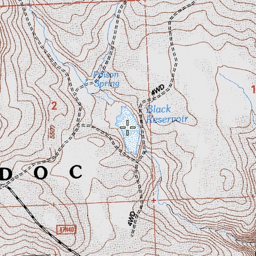 Topographic Map of Black Reservoir, CA