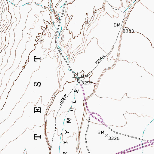 Topographic Map of Sever Wash, NV