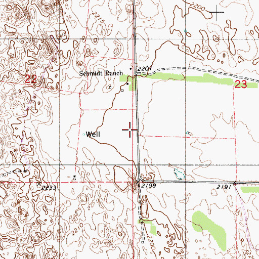 Topographic Map of Dumas (historical), NE