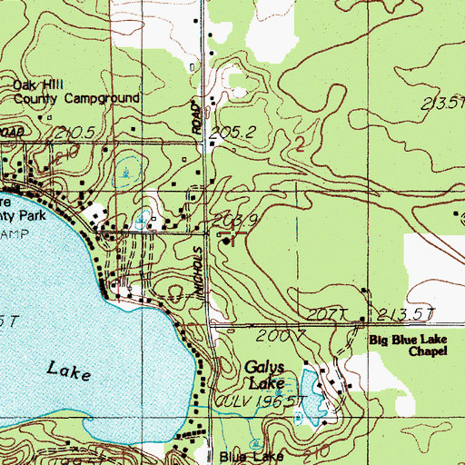 Topographic Map of Owasippe Post Office (historical), MI