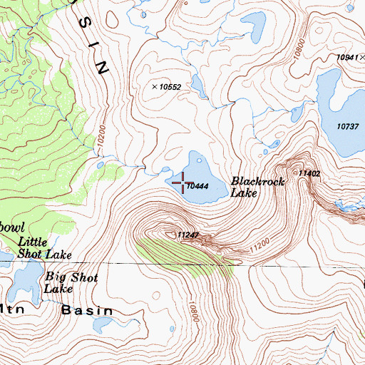 Topographic Map of Blackrock Lake, CA