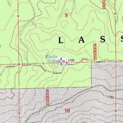 Topographic Map of Blacks Lake, CA