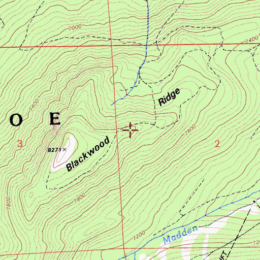 Topographic Map of Blackwood Ridge, CA