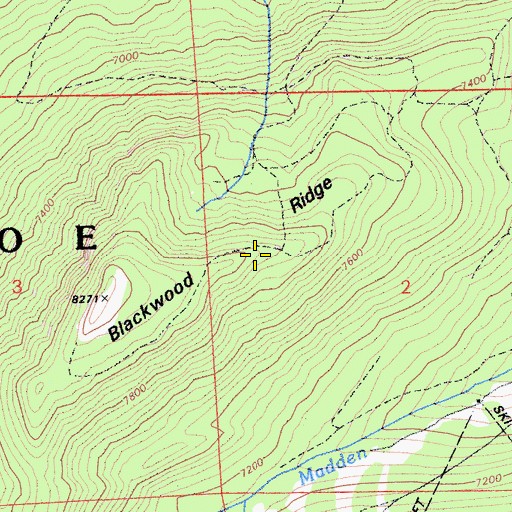 Topographic Map of Blackwood Ridge, CA