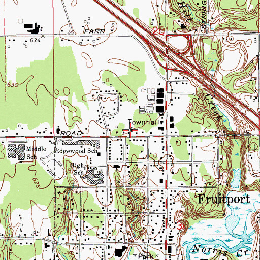Topographic Map of First Christian Church, MI