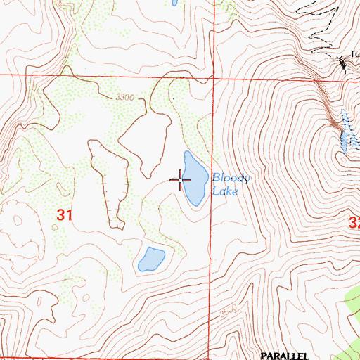 Topographic Map of Bloody Lake, CA
