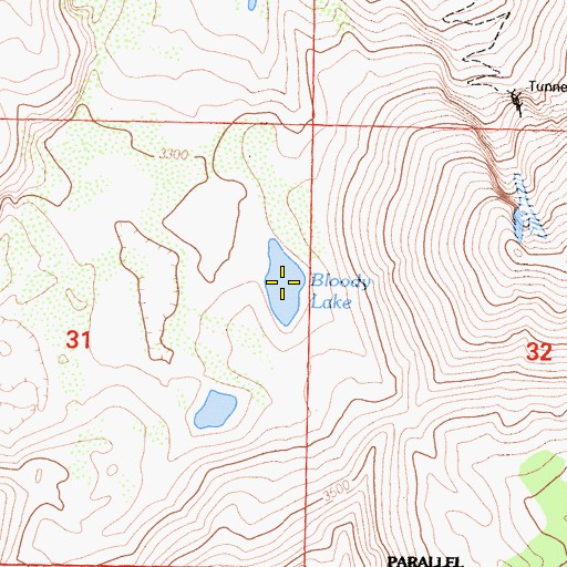 Topographic Map of Bloody Lake, CA