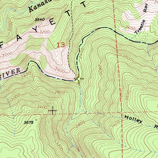 Topographic Map of Bloody Run, CA