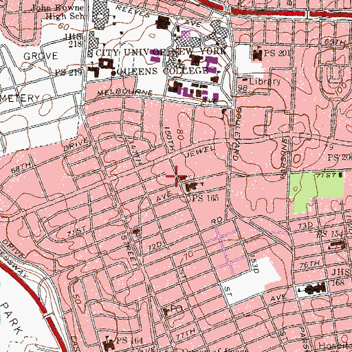 Topographic Map of Yeshiva of Central Queens, NY