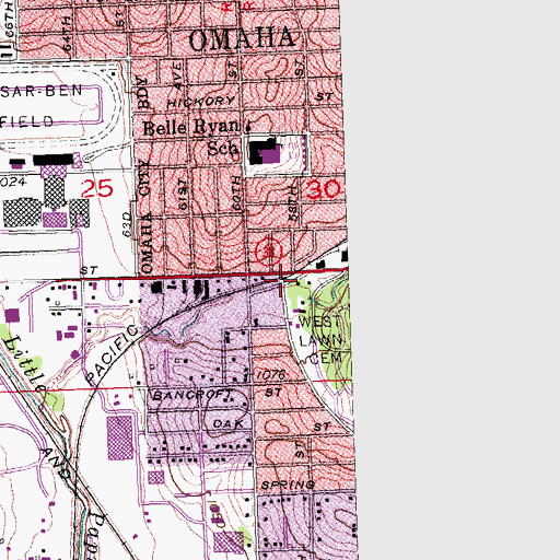 Topographic Map of Cemetery Creek, NE