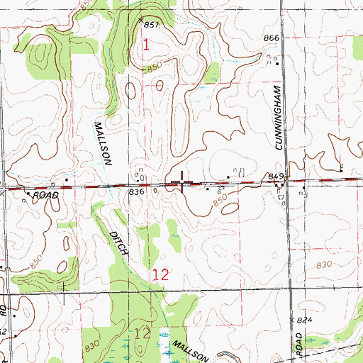 Topographic Map of Cheney Cemetery, MI