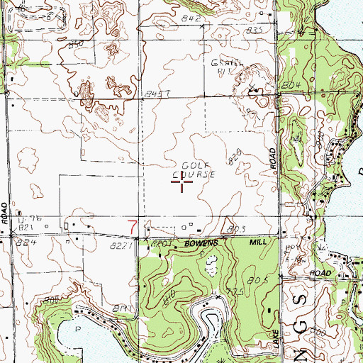 Topographic Map of Yankee Springs Golf Course, MI