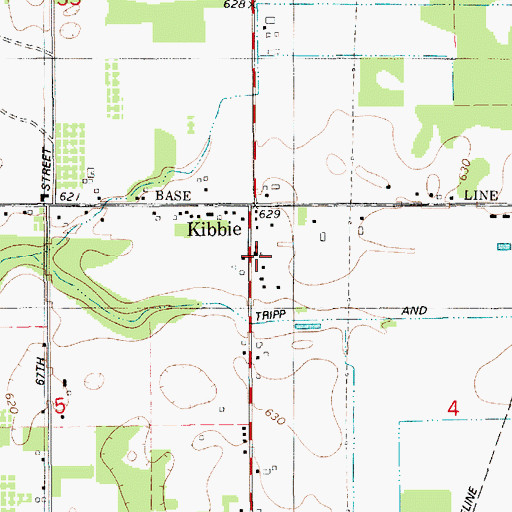 Topographic Map of Kibbie Christian Reformed Church, MI