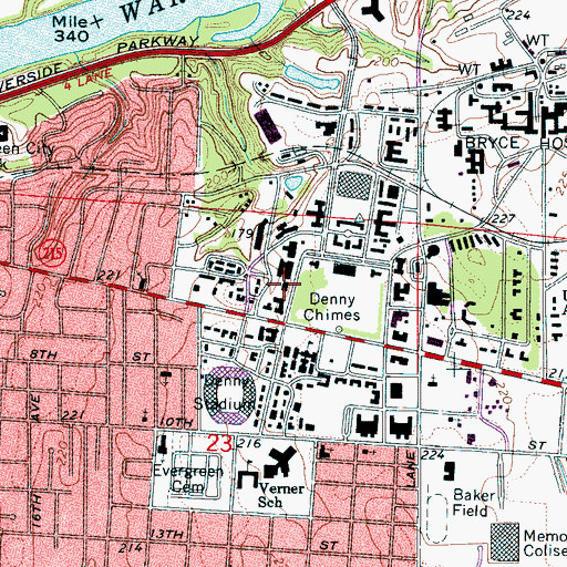 Topographic Map of Carmichael Hall, AL