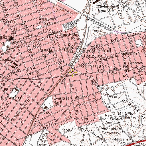 Topographic Map of Dancesation Dance Studio, NY