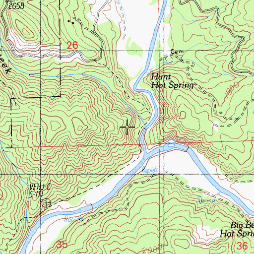 Topographic Map of Blue Jay Creek, CA