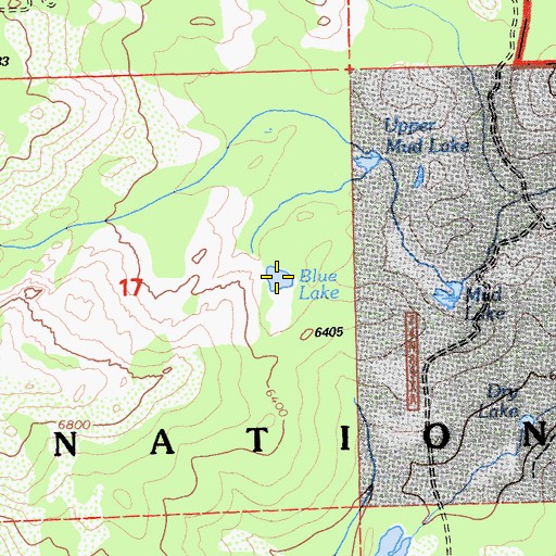 Topographic Map of Blue Lake, CA