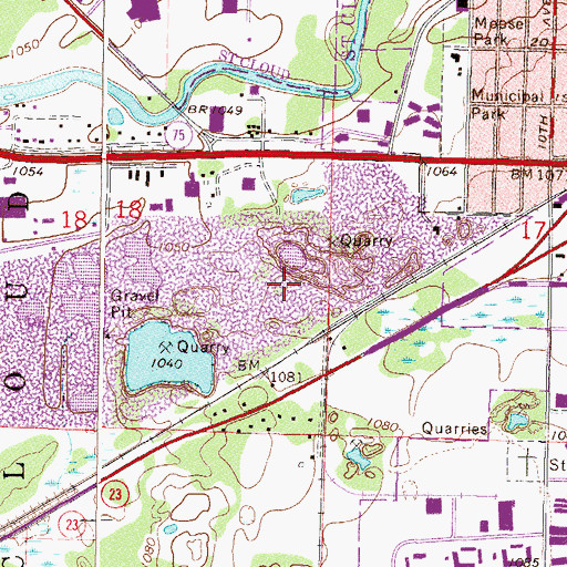 Topographic Map of Saint Cloud Quarry, MN