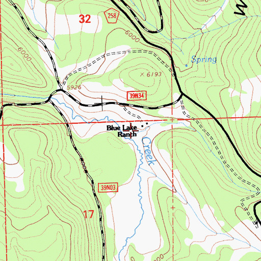 Topographic Map of Blue Lake Ranch, CA