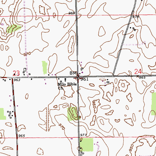 Topographic Map of Milo Station (historical), MI