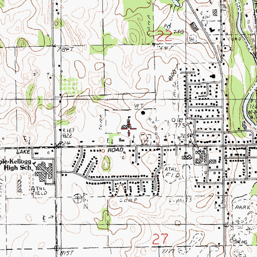 Topographic Map of Lee Elementary School, MI