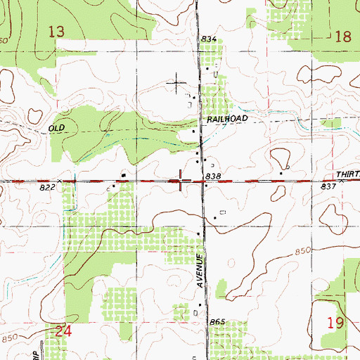 Topographic Map of Gooding Station (historical), MI