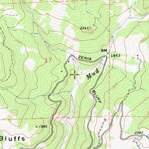 Topographic Map of Bluford Creek, CA