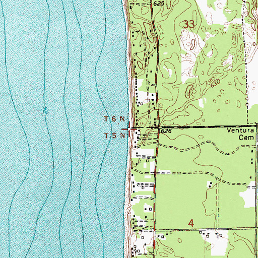 Topographic Map of Ventura Beach, MI